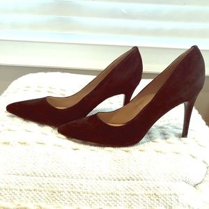 Banana Republic black suede pointy toe heels
